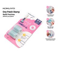 KOKUYO One Patch Hole Reinforcement Stamp - 50 Transparent Labels - Refillable - White - Plastic - Round - Compact - Utilitarian - View #6
